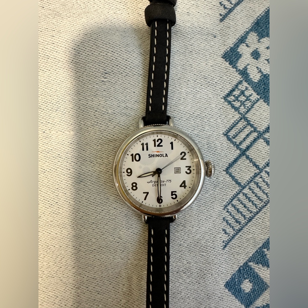 Shinola Birdy Double Wrap Watch Leather Strap